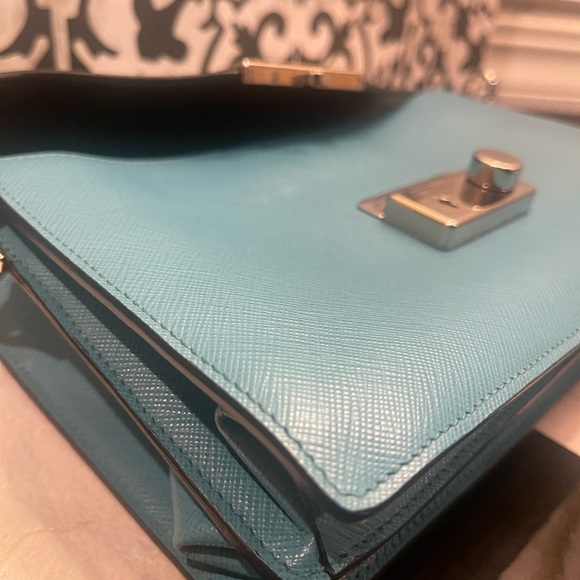 EUC Prada Turchese Saffiano Lux Convertible 2 in 1 Sound Bag - Picture 7 of 16